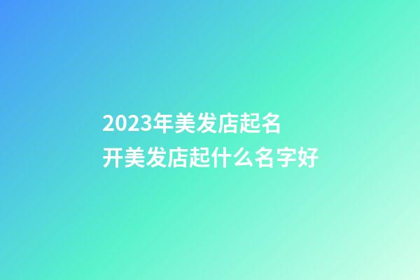 2023年美发店起名 开美发店起什么名字好-第1张-店铺起名-玄机派